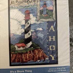 Bucilla Lighthouse Its a Shore Thing Cross Stitch Kit Ahoy 5"x7" WM46047 NEW